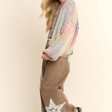 Pastel Rainbow Stripe Cardigan