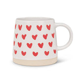 Wide Base Mug with Hearts-3.5"H(14oz)