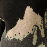 Mountains Fuzzy Jacquard-Knit Turtleneck Sweater