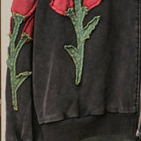 Floral Embroidered Zip-Up Hoodie