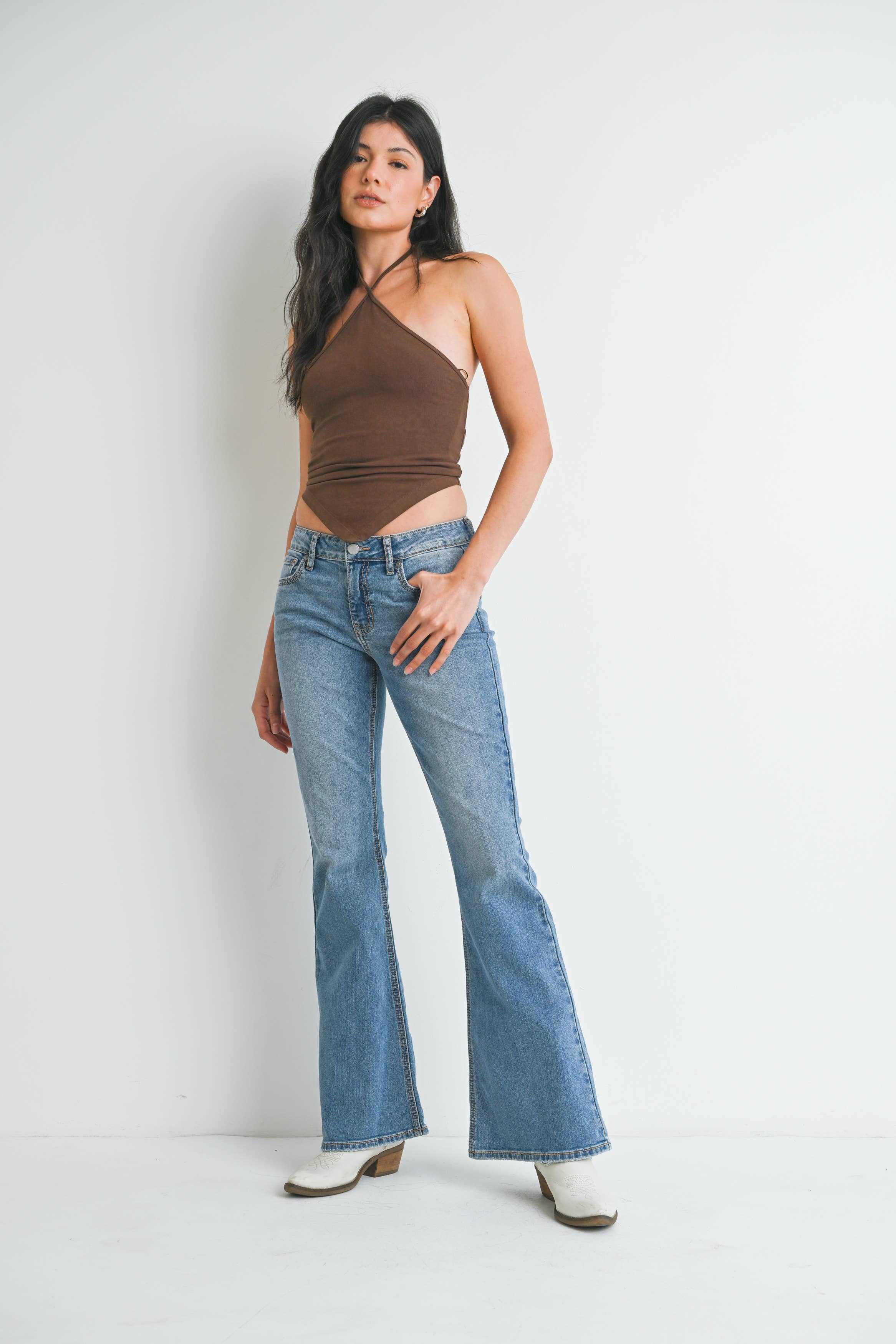 Low Rise Light Wash Bootcut Jeans