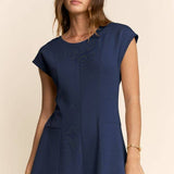 Plus - Soft Knit Seamed Cap Sleeve Wide-Leg Jumpsuit