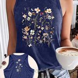 Bohemian Vintage Floral Vest Top