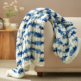 AH Handmade Chunky Knit Cable Knitted Crochet Blanket