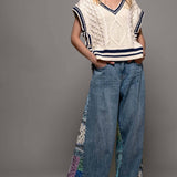 Paisley Bandana Print Denim Jeans