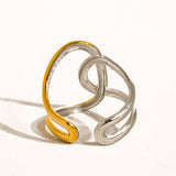 Lior 18K Gold Non-Tarnish Abstract Two Tone Ring