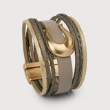 Horseshoe Charm Leather Bracel