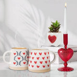 Wide Base Mug with Hearts-3.5"H(14oz)