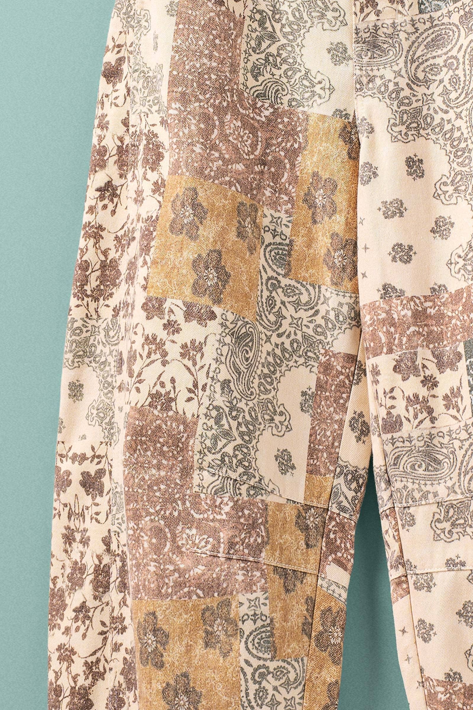 Boho Patchwork Wide Leg Pants