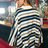 IT2765 Striped Oversized Crewneck Top