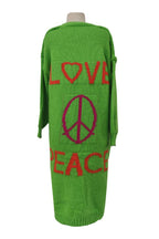 "Love & Peace" Exposed Seam Knit Cardigan