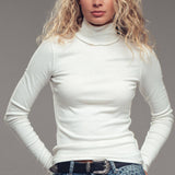 Striped Turtleneck Knit Top