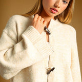 J7114   SWEATER CARDIGAN WITH TOGGLE BUTTON DETAIL