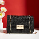 Women's straw crossbody bag small square bag