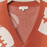 Football  Button V Neck Knit Cardigans