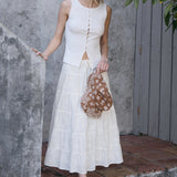 Sleeveless button top
