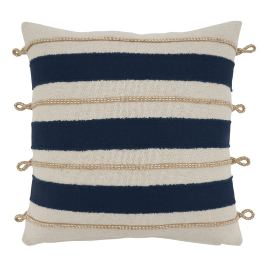 Throw Pillow With Rope Appliqué - Cover Only
