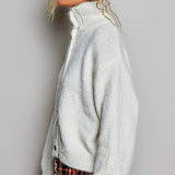 Chic Collar Button Knit Cardigan Cozy Oversized Sweater SALE