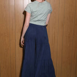 B3690-ASIS WIDE LEG PANTS WITH V YOKE WAIST BAND