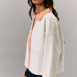 JACKET WITH GINGHAM CONTRAST