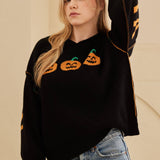 Hooded Halloween Sweater with Jaco O Embroidery