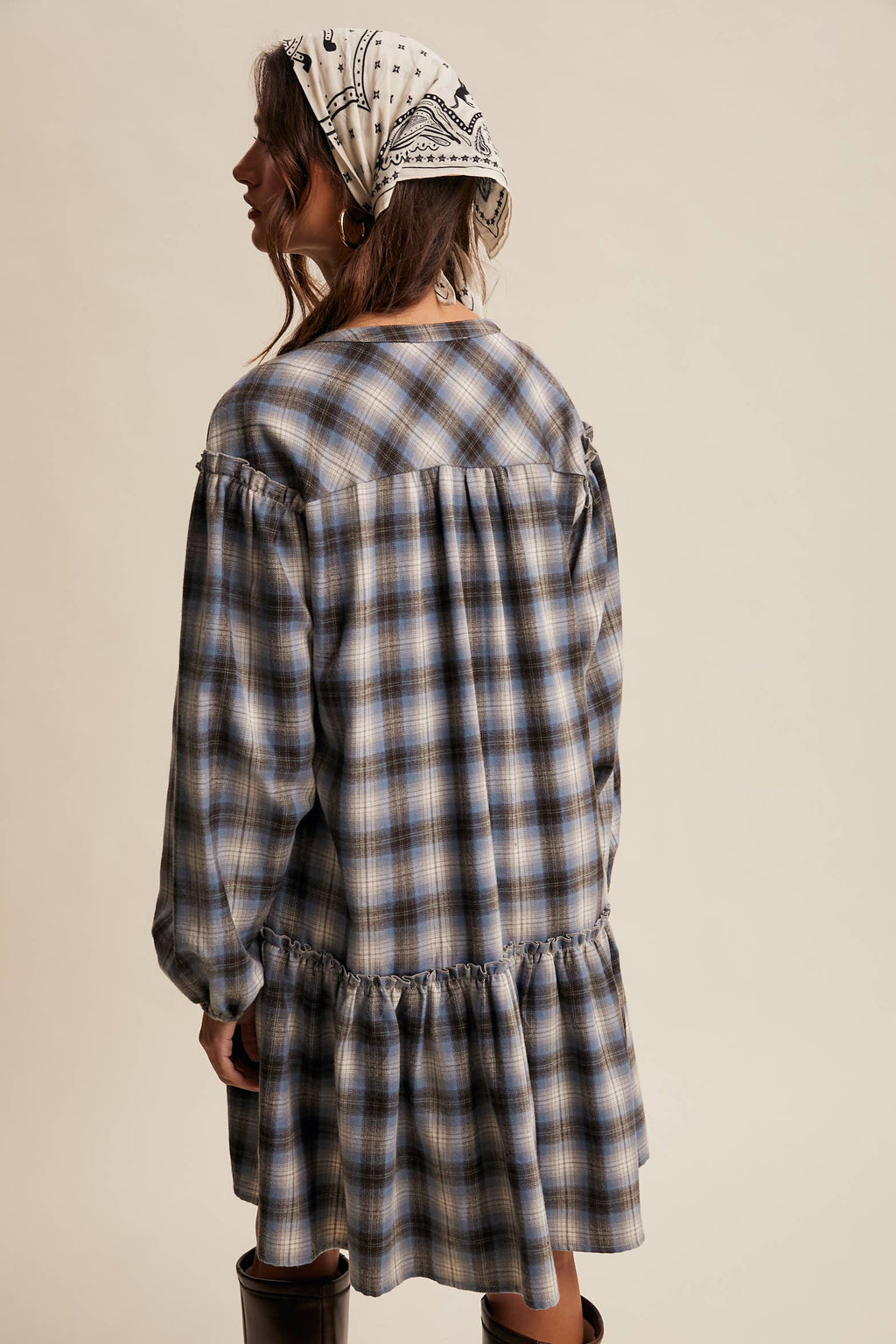 Plaid Drop-Waist Mini Dress