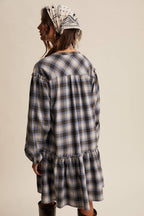 Plaid Drop-Waist Mini Dress