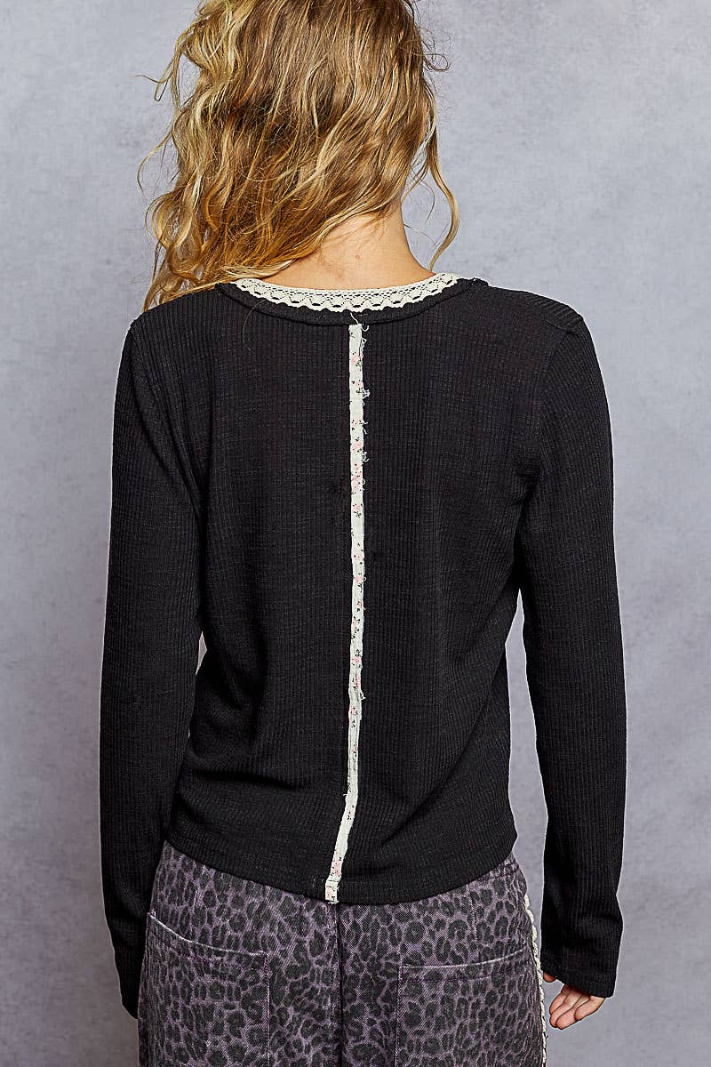 Rib Knit Long Sleeve Top
