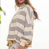 Thick Striped Fleece Hoodie