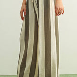 Thick Striped Wide Leg Trousers