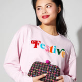 ASST/6 "FESTIVE" SWEATSHIRTS, BLUSH