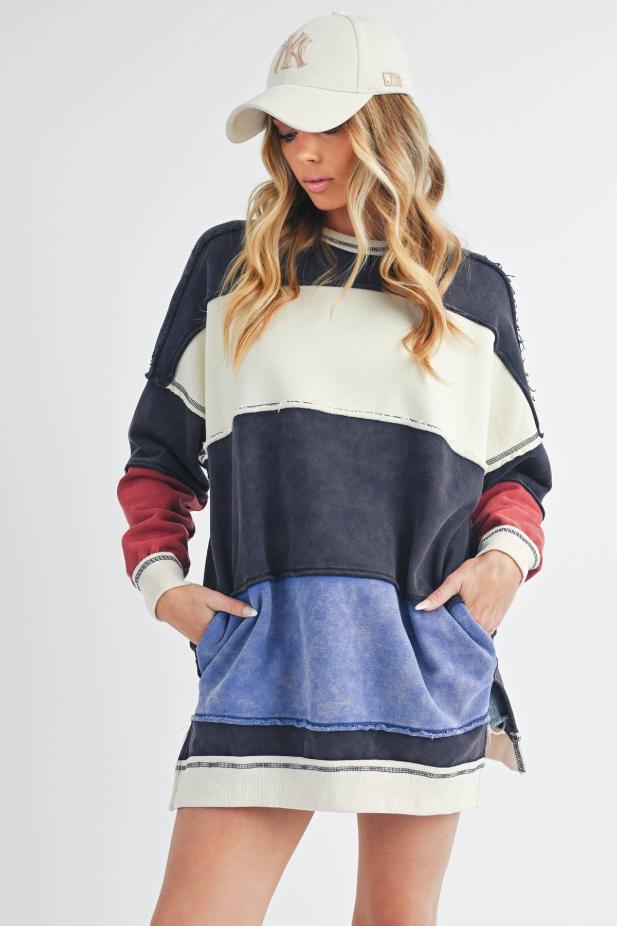 Rugby Color Block Striped Crewneck