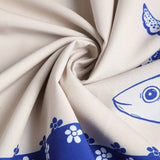 Mackerel print smocked sundress seaside ocean strap dress
