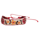 Stitched Orange Flower Pull Bracelet