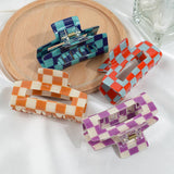 Checkerboard Square Hair Claw Clip
