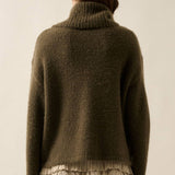 Mountains Fuzzy Jacquard-Knit Turtleneck Sweater