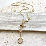 Gold Clover & Pearl Necklace