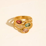Beaufay 18K Gold Non-Tarnish Vintage Gemstone Ring