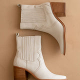The Addison | White Western Boots