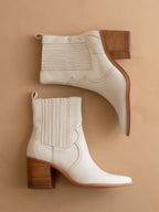 The Addison | White Western Boots