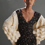 Knit Cardigan with Bauble Sleeves