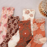 Orange Embossed Socks