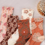 Orange Embossed Socks