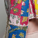 Lightweight Contrast Trim Quilted Kimono Jacket