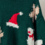 Holiday Knit Sweater–Festive Motifs, Relaxed Fit