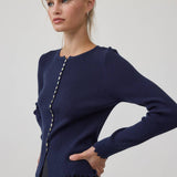 Button Ribbed Knit Cardigan - RTK1133