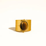 Oasis 18K Gold Non-Tarnish Stone Bold Adjustable Ring
