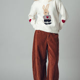 Bunny Motif Heart Sweater