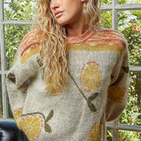 Orange Print Sweater