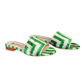 Silk Velvet Ikat Open Toe Slide